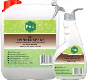 PVU 2L + 500ml Anti Spinnenspray, Spinnenmittel, gegen Spinnen, mit Booster-Mix, Spinnen Abwehr, Spinnen Vernichter Ex frei Gift, Insektenschutz Innen und Außen