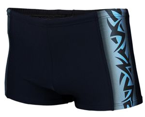 Aquarti Herren Kurze Badehose mit Streifen, Farbe: 13717C Schwarz / Blau, Größe: XL