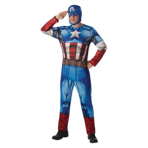 Captain America - "Classic" Kostüm - Herren BN4551 (XL) (Blau/Rot)