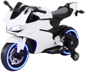 Actionbikes Motors Motorrad 1299SS Weiß - Kinder Elektromotorrad mit Soundmodul - Bremsautomatik - Kinder Fahrzeug elektrisch ab 3 Jahre - Kinder Elektro Dreirad