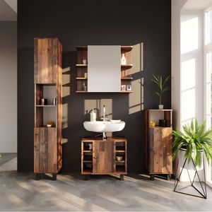 Kúpeľňová skrinka Livinity® Fynn, 30 x 190 cm, dub rustikálny