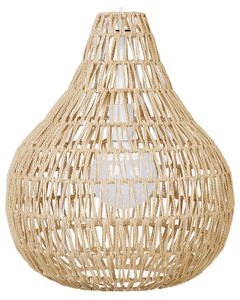 BELIANI Hängeleuchte Beige Papiergeflecht Rattan-Optik geschwungene Form Boho Stil