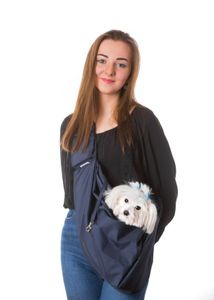 Tragetuch Hund, Katze Haustier Hand Schleuderträger Schultertasche Fronttasche hundetragebeutel Navy blau Hobbydog
