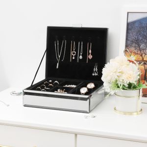 Seelux Schmuckkästchen aus Glas, Luxus Sternenhimmel-Serie Schmuckschatulle, Schmuckkoffer für Halsketten, Ringe, Ohrringe, Uhren