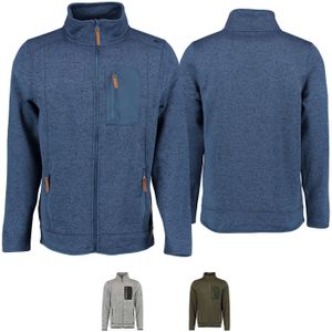 Herren Jagdpullover Fleecepullover Strickfleece Freizeitpullover OP7, Größe:50/M, Farbe:Blau