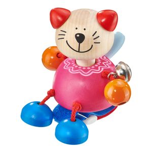 Selecta Babywelt Kitti cat, hračka do kočíka, hračka do kočíka, pre deti, so suchým zipsom, drevo, 9 cm, 61065