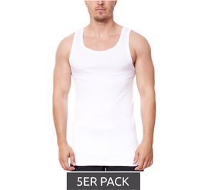 5er Pack LeGiorgio Herren Achsel-Hemd Baumwoll Feinripp-Shirts Weiß, Größe:3XL