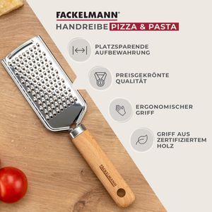 Handreibe für Parmesan, Käse und Zester  Käsereibe perfekt für Pizza & Pasta  Reibe aus Edelstahl und Buchenholz im italienischen Look
