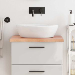 Waschtischplatte Hellbraun 60x50x4 cm Massivholz Behandelt