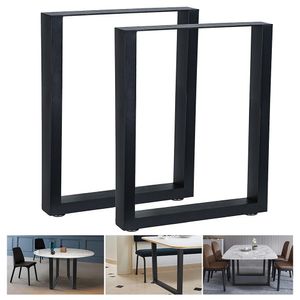 Mucola stolový rám sada 2 stolových lyžin oceľový stolový podstavec stolové nohy ližinový rám priemyselný dizajn - čierny 80x72 cm