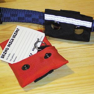 Nylon - Adresstasche rot Adresshülse Hundehalsband