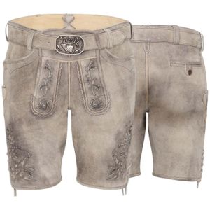 Spieth & Wensky Herren Trachten Lederhose inkl. Gürtel, Petersberg (351429-1483), Größe:52, Farbe:oxford/St schwarz (6494)