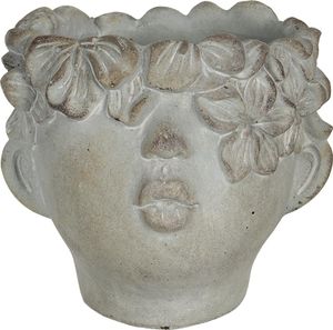 Clayre & Eef Blumentopf 30x27x26 cm Grau Stein