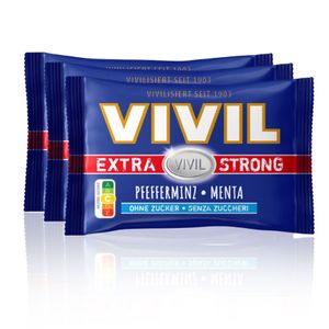 VIVIL Extra Strong Pfefferminz Pastillen ohne Zucker | 3er Pack