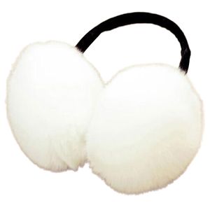 Fuzzy Damen-Ohrenschützer, verstellbar, Plüsch, niedlich, für Mädchen und Erwachsene, Winter-Ohrenwärmer, Kopfbedeckung, Weiß
