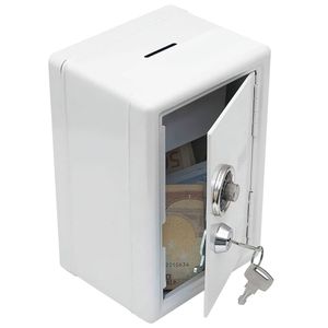 Spardose "Mini-Tresor" Safe Sparschwein Sparbüchse Geldkassette mit Zahlenschloss (weiß)