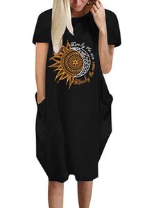 DamenT-Shirt Kleider Sommer T-Shirt Kleid Casual Short Sundress,Farbe:Schwarz,Größe:4xl