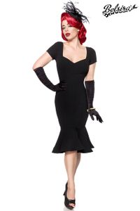 Belsira Damen Sommerkleid Partykleid Vintage Kleid Retro 50s 60s Rockabilly, Größe:XL, Farbe:Schwarz