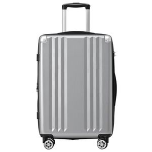Kufr okwish Hard Shell, Pojízdný kufr, Cestovní kufr, Příruční zavazadlo 4 kolečka, Materiál ABS, TSA Customs Lock, 66,5*45,5*28 cm, Šedá, L