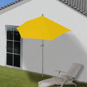 Sonnenschirm halbrund Lorca, Halbschirm Balkonschirm, UV 50+ Polyester/Alu 3kg  270cm gelb ohne Ständer