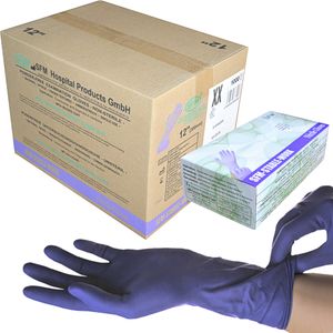 SFM ® STABLE WORK : M Nitrilhandschuhe LANG pf F-tex ACC-frei blau (1000)