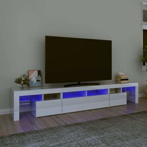 TV skrinka Maison Exclusive s LED osvetlením biela vysoký lesk 230x36,5x40 cm