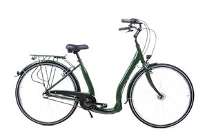 bequemes 28 Zoll Alu Fahrrad City Bike 3 Gang Nabenschaltung Tiefeinsteiger oliv