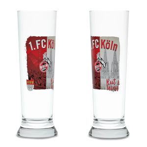 1. FC Köln 2er Set Weizenglas "Rut & Wiess"