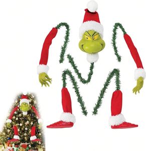 Weihnachtsbaumschmuck, Grinch Weihnachtsbaumschmuck, Elfenköpfe, Arme, Beine, Weihnachtselfe gefüllt Gips Geschenk Hut Kranz Dekorationen