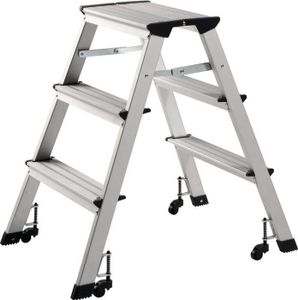 Klapptritt Stufen 3 Plattform-H.630mm Alu.fahrbar Klapptritt Stufen 3 Plattform-H.630mm Alu.fahrbar