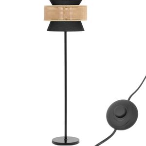 Stojacia lampa Uniprodo - ratanové tienidlo - 40 W - výška 153 cm