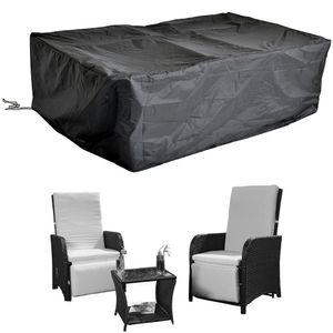 Mucola Schutzhülle Gartenmöbel Abdeckplane Abdeckhaube Garnitur Couch Sofa Tisch Wetterfest Schwarz - Relaxsessel 132x114x104