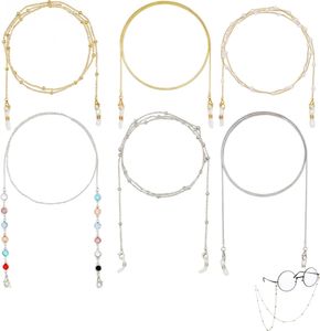 7 Stück Brillenkette Damen, Brillenkette Maskenkette Maskenband Brillenband Kette für Sonnenbrille, Elegante Brillen Halter Perlen Mundschutzkette Brillenkette Gold/Silber/Schwarz 7 Stück Brillenkette Damen, Brillenkette Maskenkette Maskenband Brillenband Kette für Sonnenbrille, Elegante Brillen Halter Perlen Mundschutzkette Brillenkette Gold/Silber/Schwarz