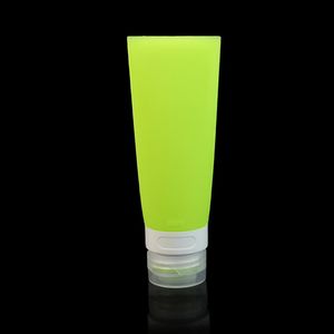 leere Silikon -Reiseflasche Lotion Shampoo Kosmetikrohrbehälter tragbar-Gelb ,Größen:80ML