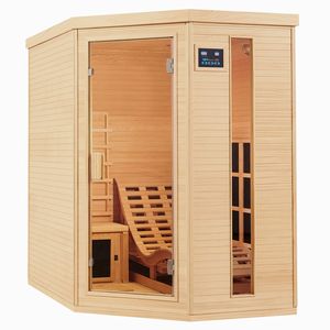 Infračervená sauna/tepelná kabina Juskys Esbjerg s triplexním topným systémem a dřevem Hemlock