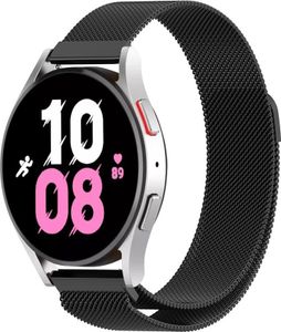 Strap-it Milanese Armband - Kompatibel mit Samsung Galaxy Watch 5 Armband 44mm Edelstahl Armband mit Magnetverschluss - Ersatzarmband - Hochwertiges Material - für Smartwatch 20mm Armband Schwarz