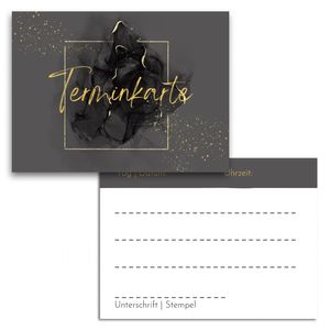 Blanko Terminkarten für Kunden - Hochwertige Terminzettel für Unternehmen, Firmen & Gastronomie (50x Stück, Gold)