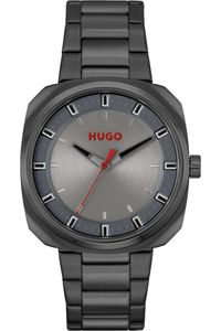 HUGO Schrille quadratische Uhr, Schwarz One Size