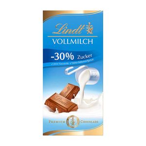 Lindt Vollmilch Schokolade 30 Prozent weniger Zucker Tafel 100g