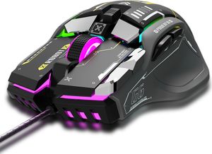 G6 RGB 12-Tasten-Mechanische Maus Kabelgebundene Gaming-Maus Ergonomisches Design 10-Tasten-Makroprogrammierbare Einstellung 6-fach einstellbare DPI 13 RGB-Beleuchtungsmodi