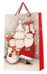 Riesige XXL Geschenktüte Weihnachten mit Glitzer im 2er Set Abmessung 50x72x16cm