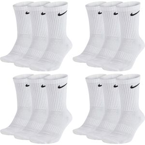 12 Paar Nike Socken Herren Damen Lang - Farbe: 12 Paar weiss - Größe: 42-46