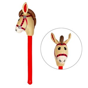 Oblique Unique Aufblasbares Steckenpferd Stab Pony Pferde Kopf für Kindergeburtstag Fasching Karneval Party Motto Party Spielzeug Pool