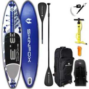 SKINFOX SEAHORSE ALU-SET (335x78x15) 4-TECH L-CORE SUP Paddelboard blau - Farbe: Blau - Groesse: Board,Bag,Pumpe,ALU-Paddle,Leash