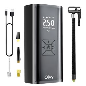 Olvy Luftkompressor 7000 mAh, Mini Reifenpumpe, Elektrischer Kompressor Fahrradpumpe, Elektrische Luftpump, Mini-Kompressor für Auto Fahrrad Bälle
