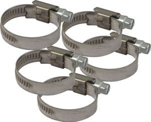 Agora-Tec®  Edelstahl Schellen W4 (5er Set) für  3/4 Zoll Schlauch, Ø von 20-32mm,  9 mm breit