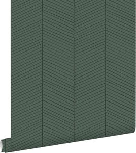 ESTAhome Tapeta motyw jodełki zielonymIczarnym - 139307 - 0,53 x 10,05 m ESTAhome Tapeta motyw jodełki zielonymIczarnym - 139307 - 0,53 x 10,05 m