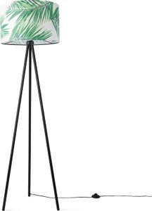 Stehlampe Wohnzimmer Deko Büro Dreibein Lampenschirm Rund Stoff Blumen Jungle
