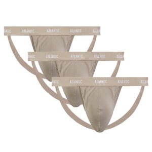 ATLANTIC Herren-Jockstrap 3er-Pack – Sportliche Unterwäsche mit minimalistischem Schnitt, Elastische Riemen, Baumwolle & Elasthan Beige S-XXL