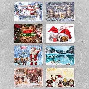 PremiumLine Weihnachtskarten Set 8 Stück mit Umschlag Fröhliche Weihnachten Fotokarte Grußkarte zur Weihnachtszeit Klappkarte